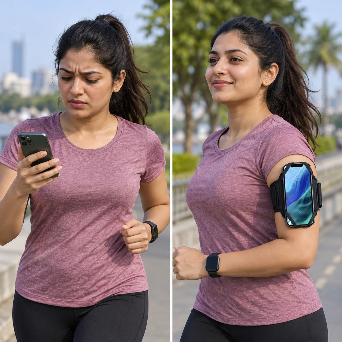 360° Rotatable Armband Phone Holder with Card Pockets for Running, Hiking, Biking & Any Sports