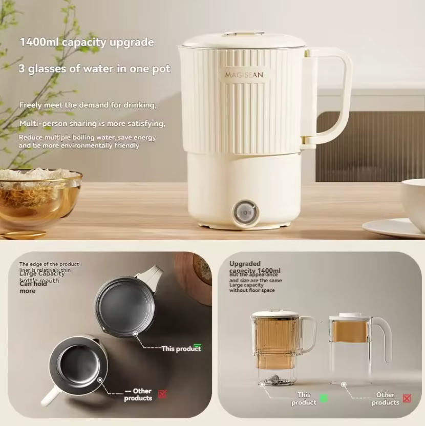 Fold-N-Boil Ultra-Compact Portable Folding Electric Kettle