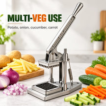 Professional Heavy-Duty Vertical Vegetable Dicer & French Fry Cutter For Uniform Dicing, Chopping, and Slicing.