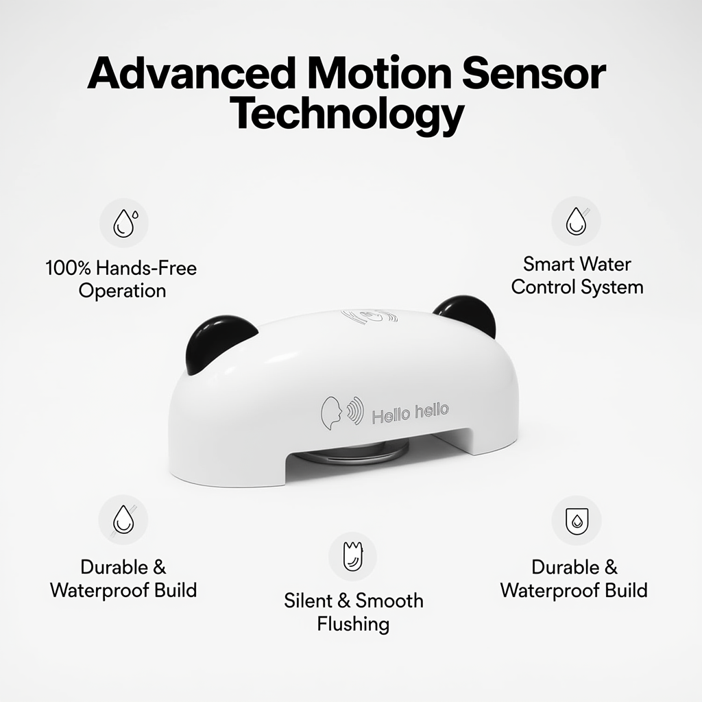 Voice & Motion Sensor Touch-Free Toilet Flusher