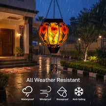 Hot Air Balloon Solar Lantern with Flickering Flame Light for Outside Garden Patio Porch Tree Yard