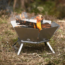 Folding Stainless Steel Camping Fire Pit & Stove