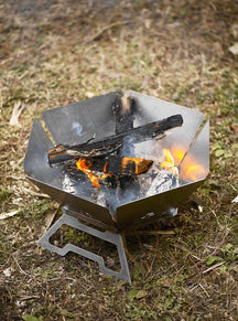 Folding Stainless Steel Camping Fire Pit & Stove