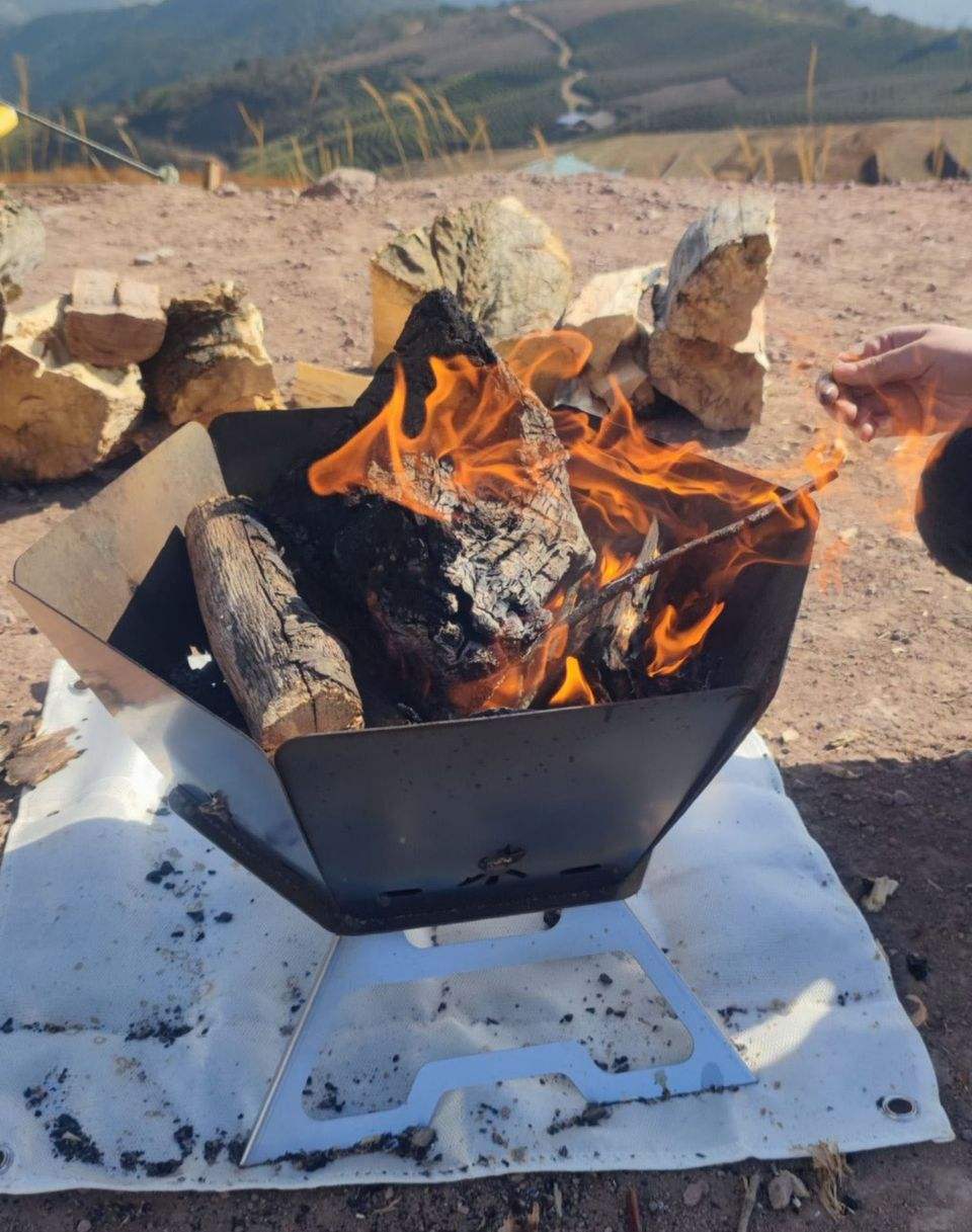 Folding Stainless Steel Camping Fire Pit & Stove