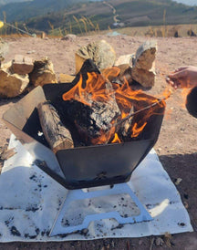 Folding Stainless Steel Camping Fire Pit & Stove