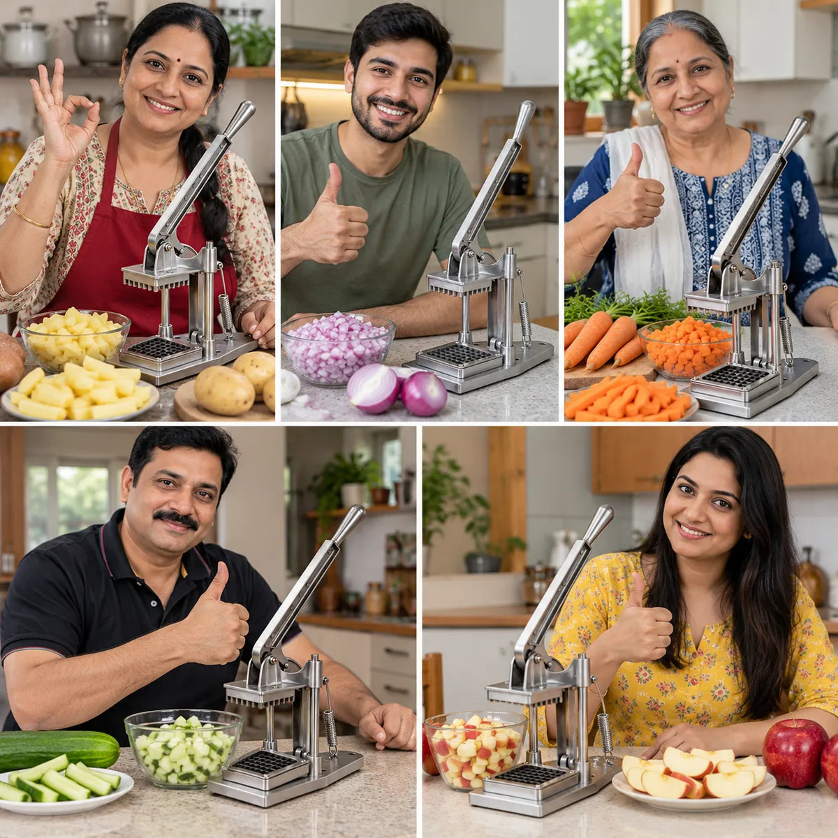 Professional Heavy-Duty Vertical Vegetable Dicer & French Fry Cutter For Uniform Dicing, Chopping, and Slicing.