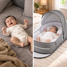 Portable Travel BabyBed, Cosleeping Bed with Mosquito Net and BabyDiaper Changing Pad,Lightweight and Foldable
