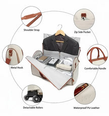 Premium PU Leather 3-in-1 Travel Waterproof Bag