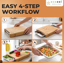 Chopping Board With Double Sided Slider Trays