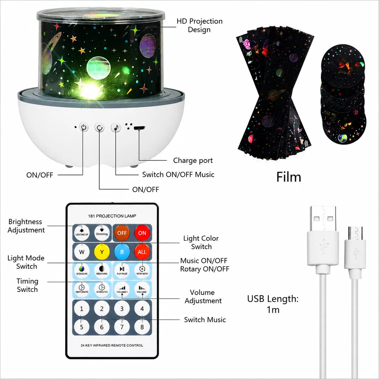 360° Imagination Boosting Projection Lamp for Kids