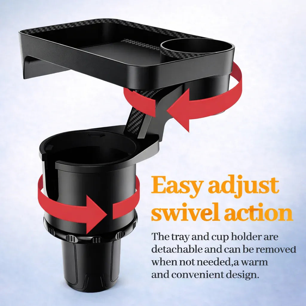 360° Rotatable Car Cup Holder Expander Tray
