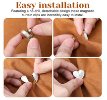 Heart-Shaped Detachable Magnetic Curtain Clips (Pack of 5)