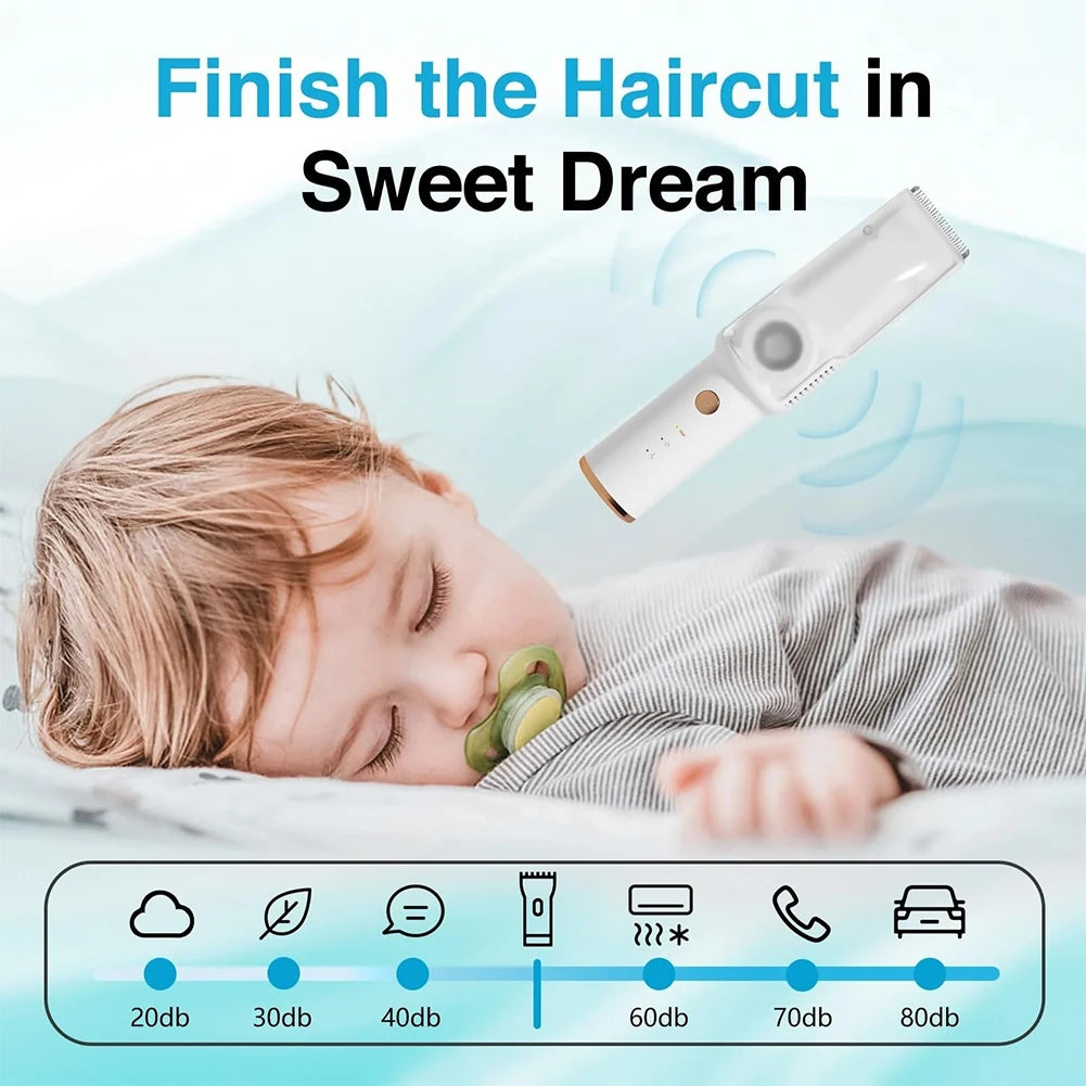 Baby Hair Trimmer with Built-in Vacuum – Quiet, Safe & Mess-Free Haircut
