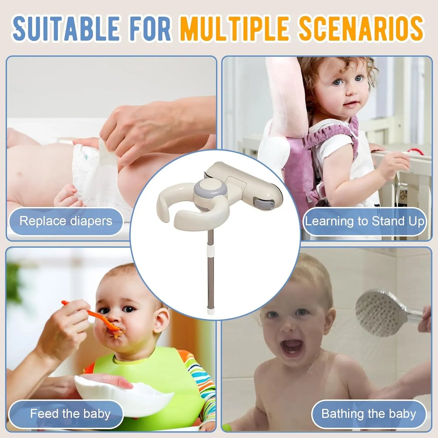 Adjustable Wall-Mounted Suction Baby Bath Holder
