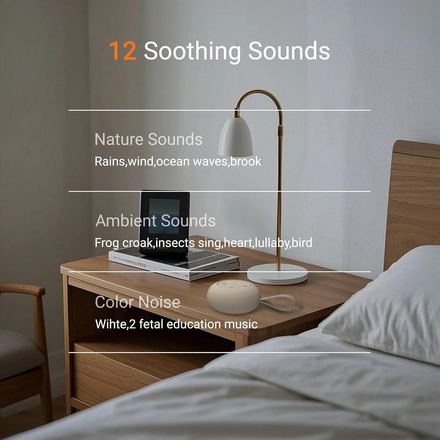 Smart Baby Sleep Sound Machine with Timer & Volume Control