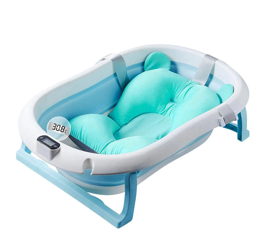Foldable Baby Bath Tub with Built-In Digital Temperature Sensor