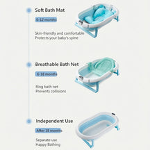 Foldable Baby Bath Tub with Built-In Digital Temperature Sensor