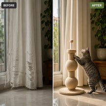 Multi-Function Sisal Cat Scratching Post with Teaser Spring Ball for Indoor Cats and Kittens