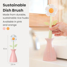 2-In-1 Kitchen Sink & Dish Cleaning Dish Brush With Vase