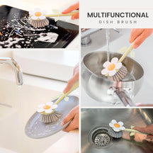 2-In-1 Kitchen Sink & Dish Cleaning Dish Brush With Vase