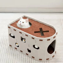 All-in-One Cat Playhouse with Scratch Lounge Bed