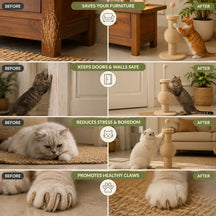 Multi-Function Sisal Cat Scratching Post with Teaser Spring Ball for Indoor Cats and Kittens