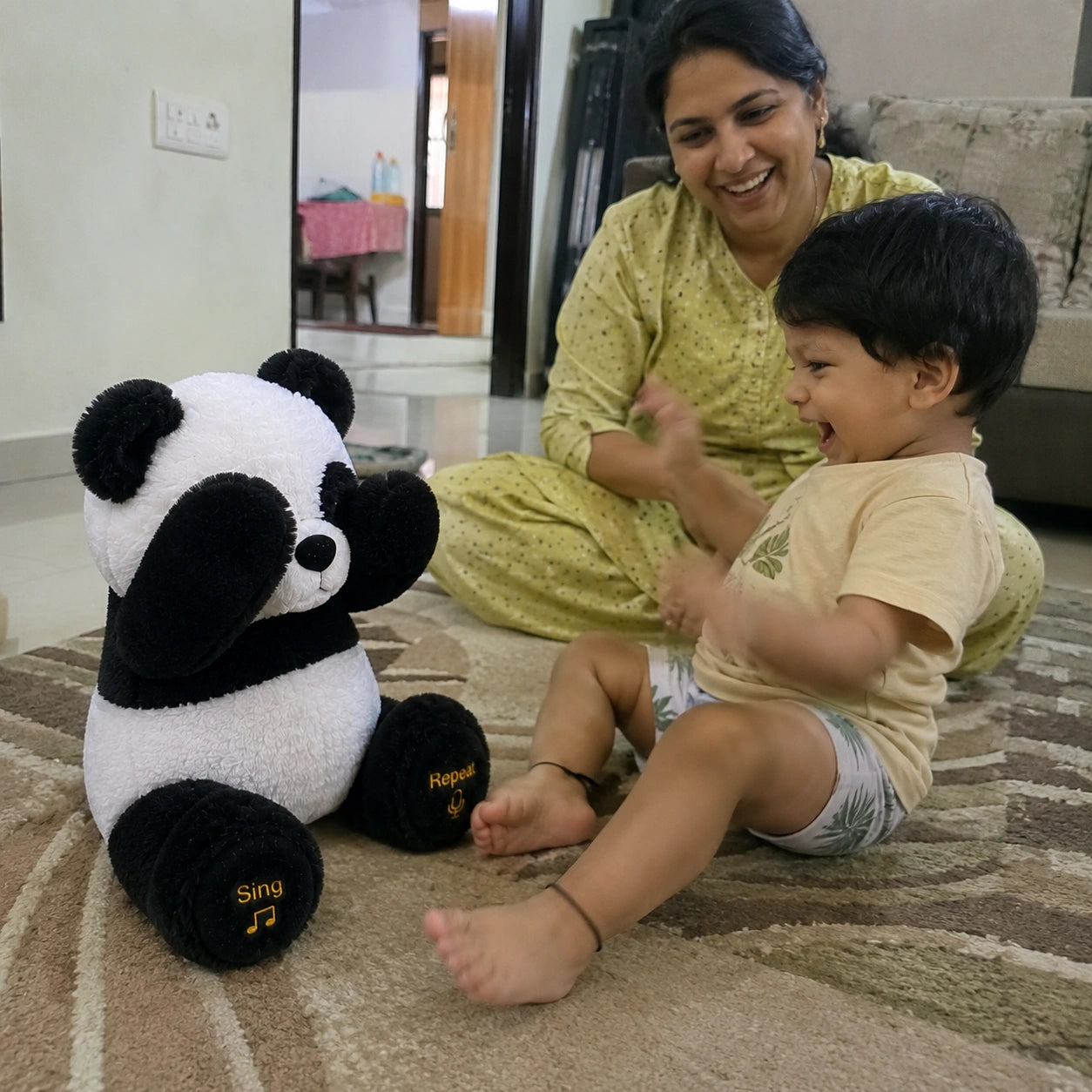 Singing & Voice Repeating Peek A Boo Panda Soft Toy for Screen-Free   Play, Imaginative Fun, Bedtime Comfort