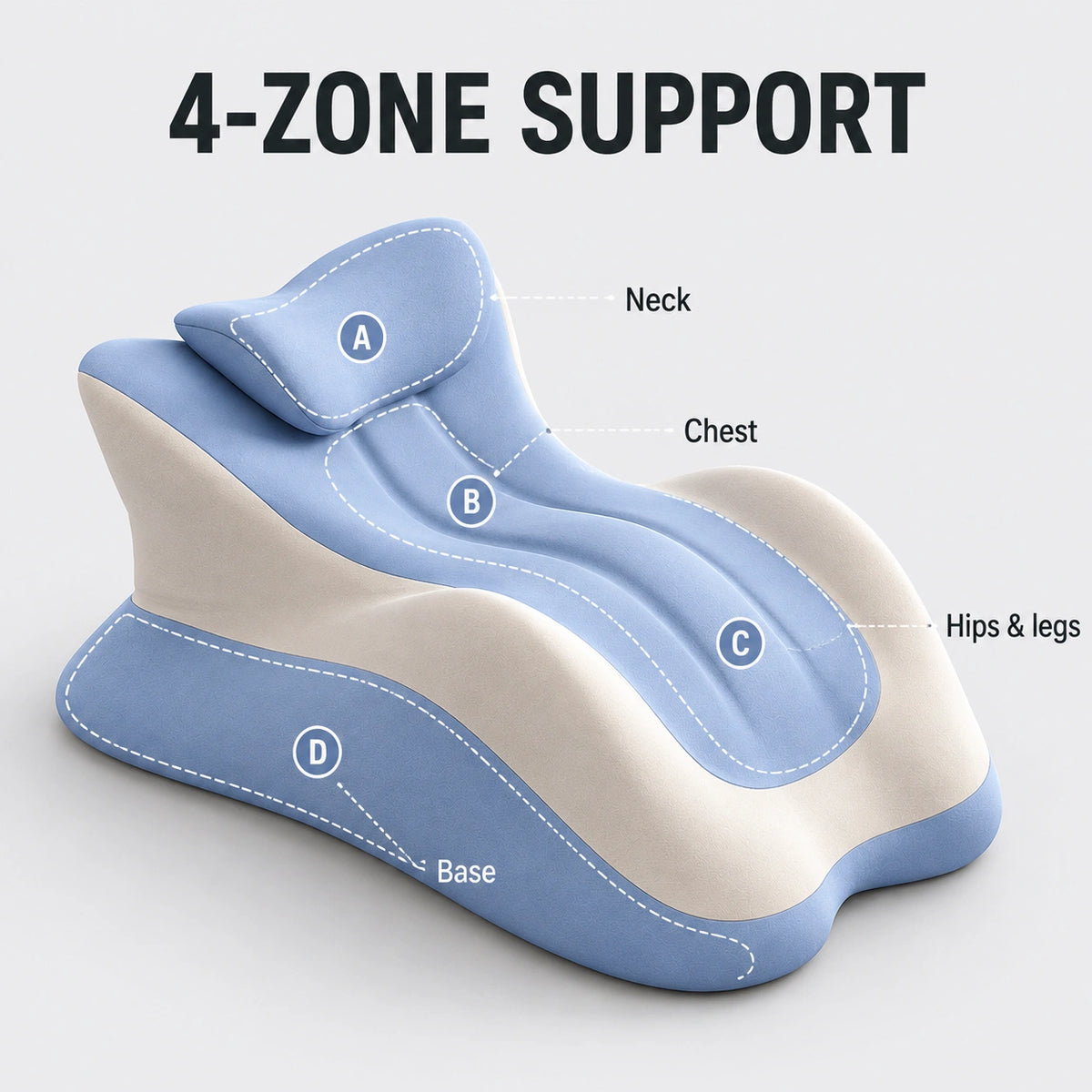 Memory Foam Ergonomic Prone Pillow