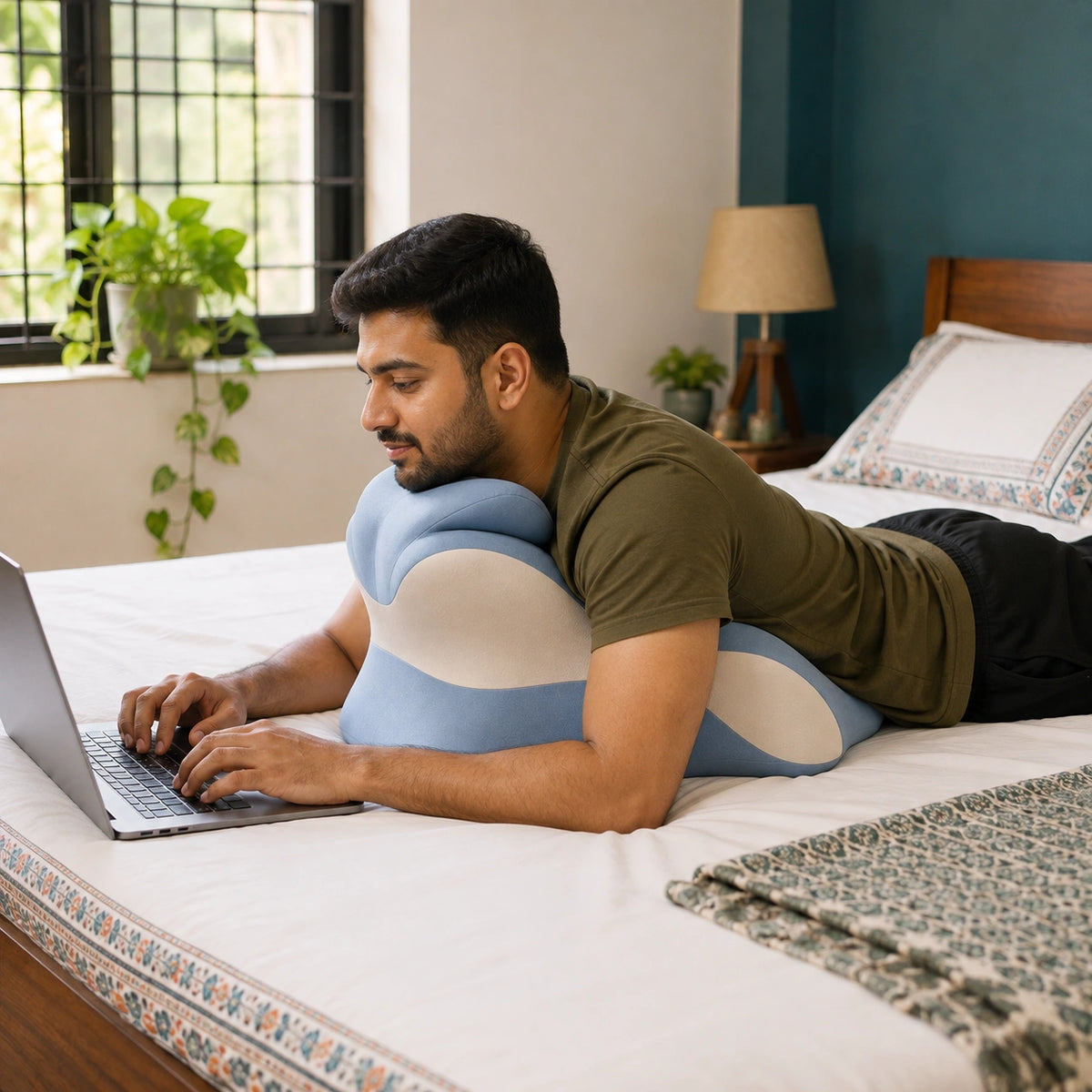 Memory Foam Ergonomic Prone Pillow