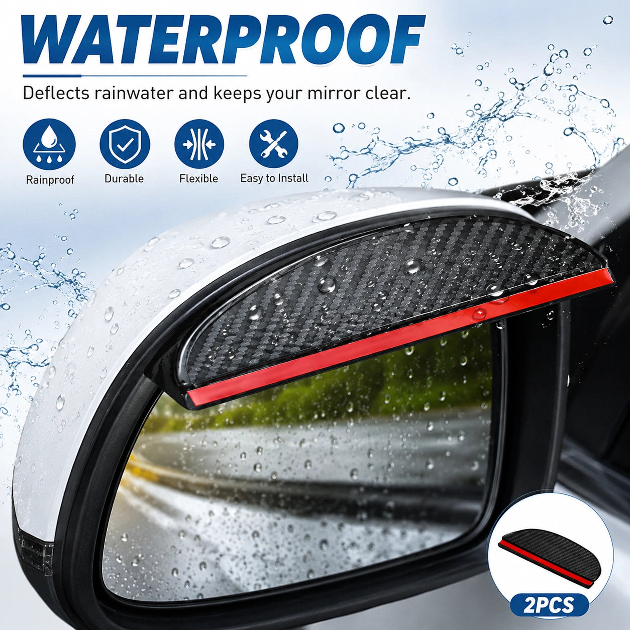 Carbon Fibre Rearview Mirror Rain Cover