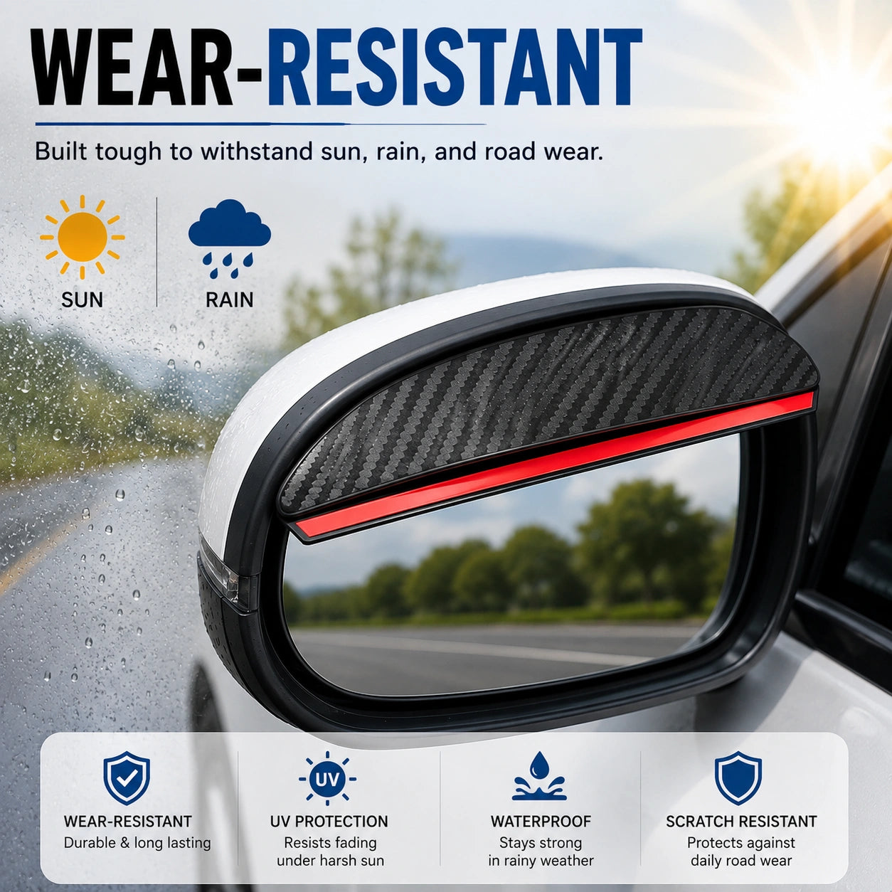 Carbon Fibre Rearview Mirror Rain Cover