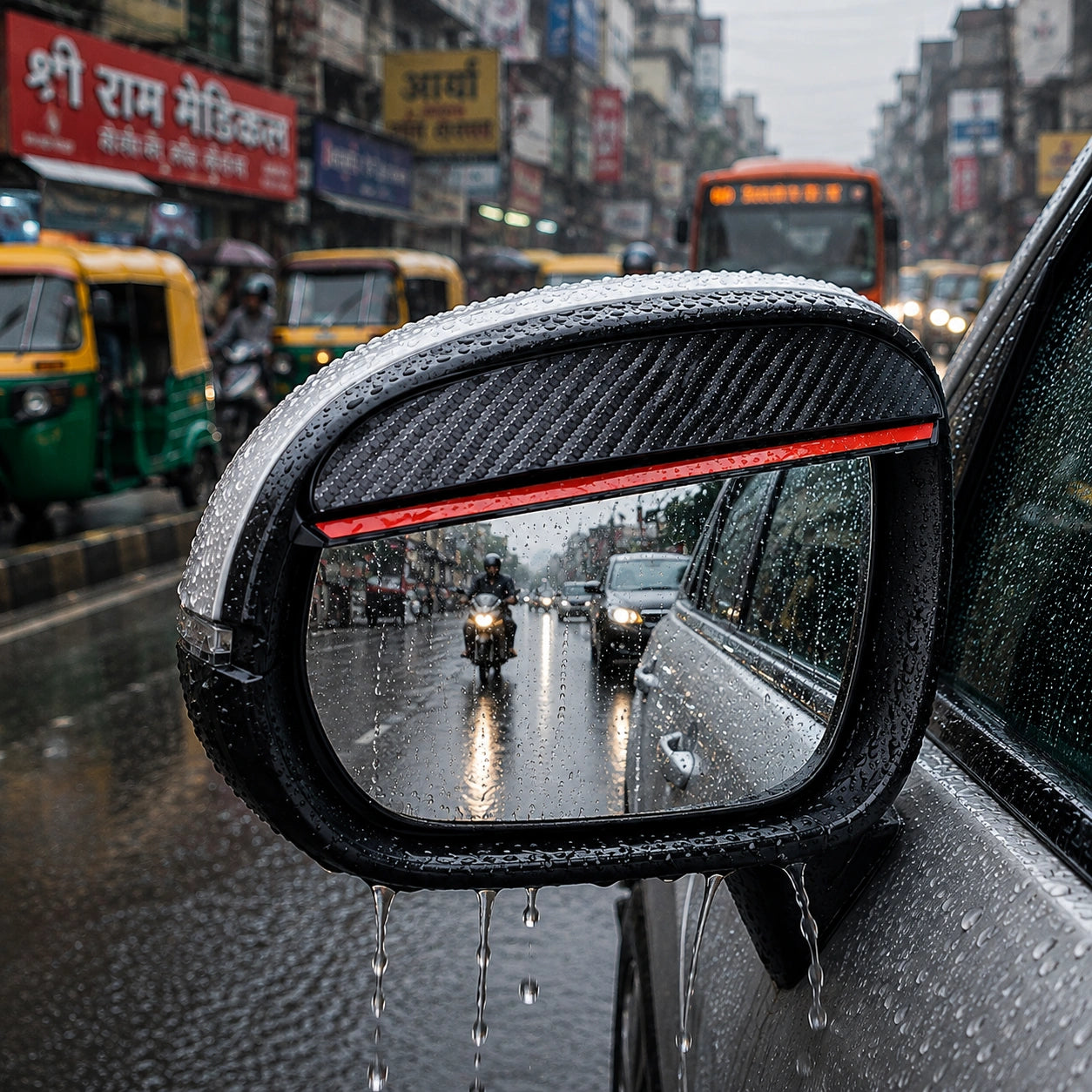 Carbon Fibre Rearview Mirror Rain Cover