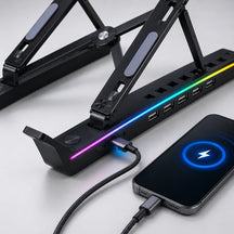 6-Level Foldable Ergonomic Riser Laptop Stand with 4 USB Port