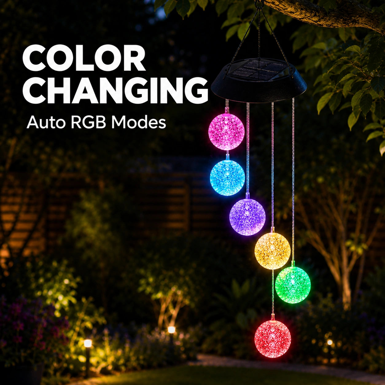 Solar Crystal Ball Wind Chime