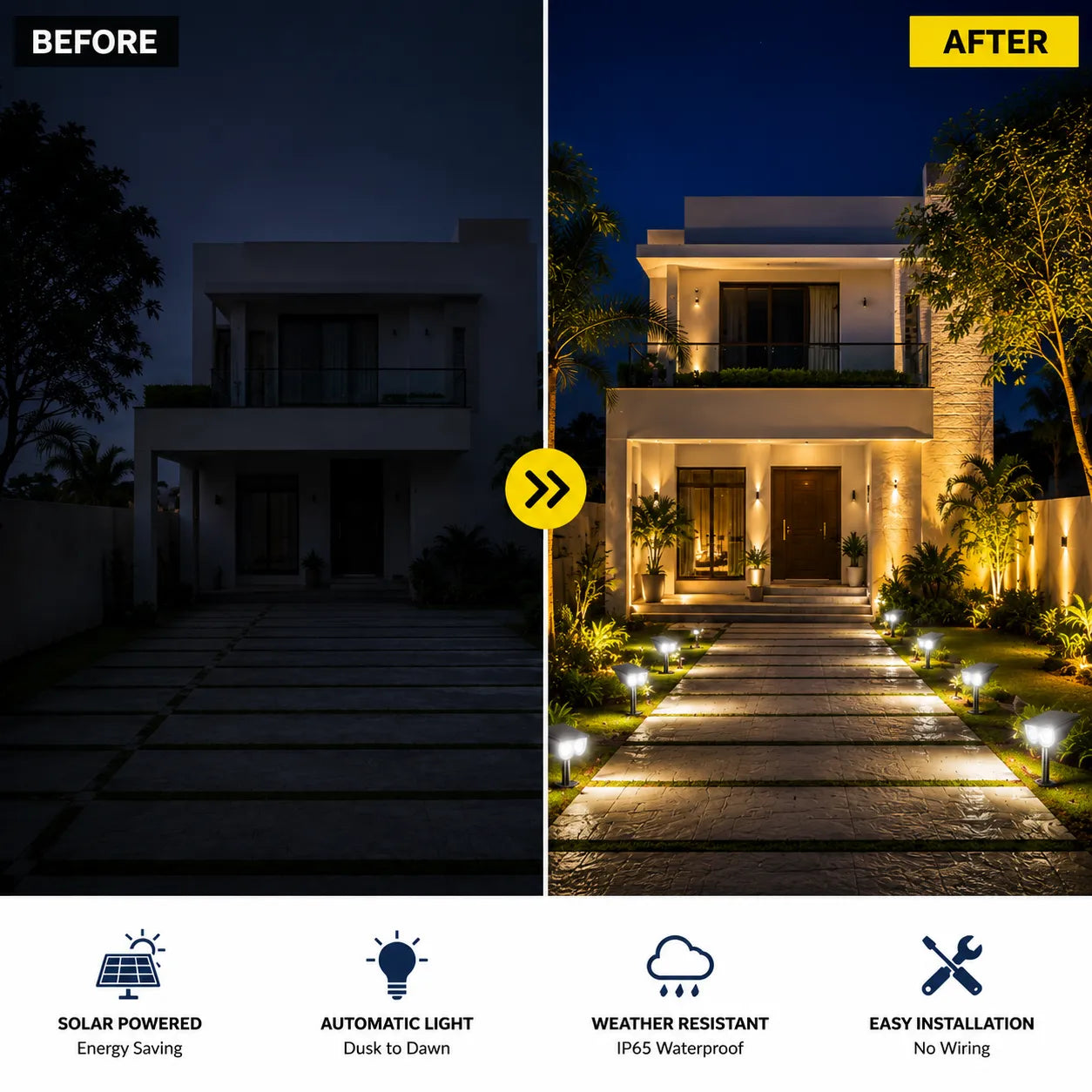 2 IN 1 Adjustable Outdoor Solar Lights (Set of 2)