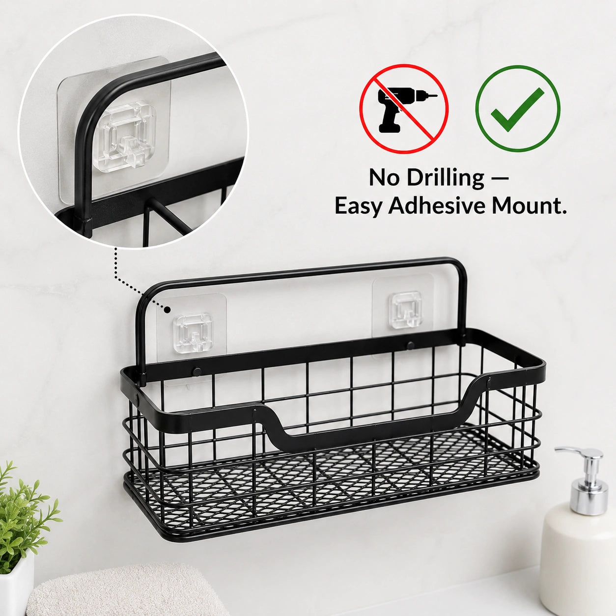Adhesive Shower Caddy Baskets