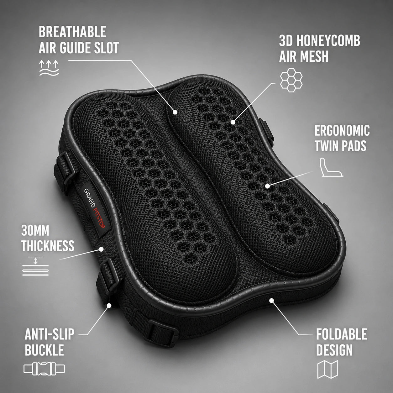 Shock Absorbing Motorcycle Seat Cushion