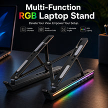 LED Laptop stand With USB-C Docking Station