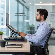 6-Level Foldable Ergonomic Riser Laptop Stand with 4 USB Port