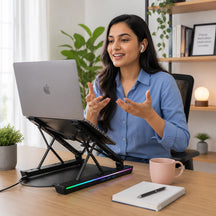 6-Level Foldable Ergonomic Riser Laptop Stand with 4 USB Port