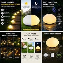 Solar Powered Glowing Pebble Lights
