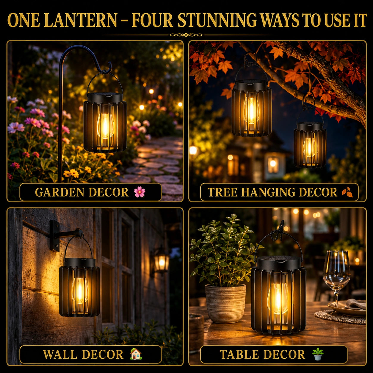 LED Solar Iron Basket Tungsten Lamp