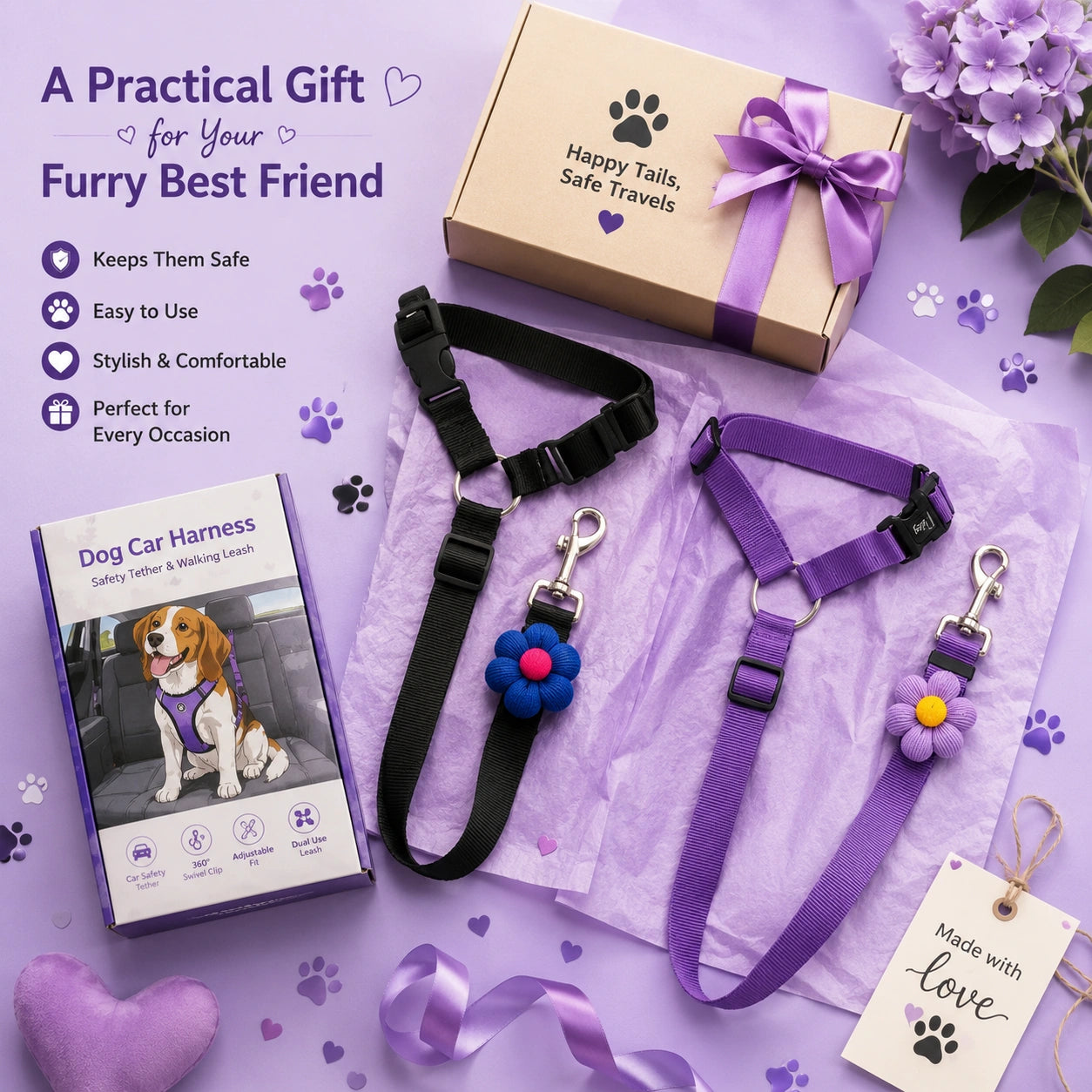 Adjustable Pet Dog Car Harness
