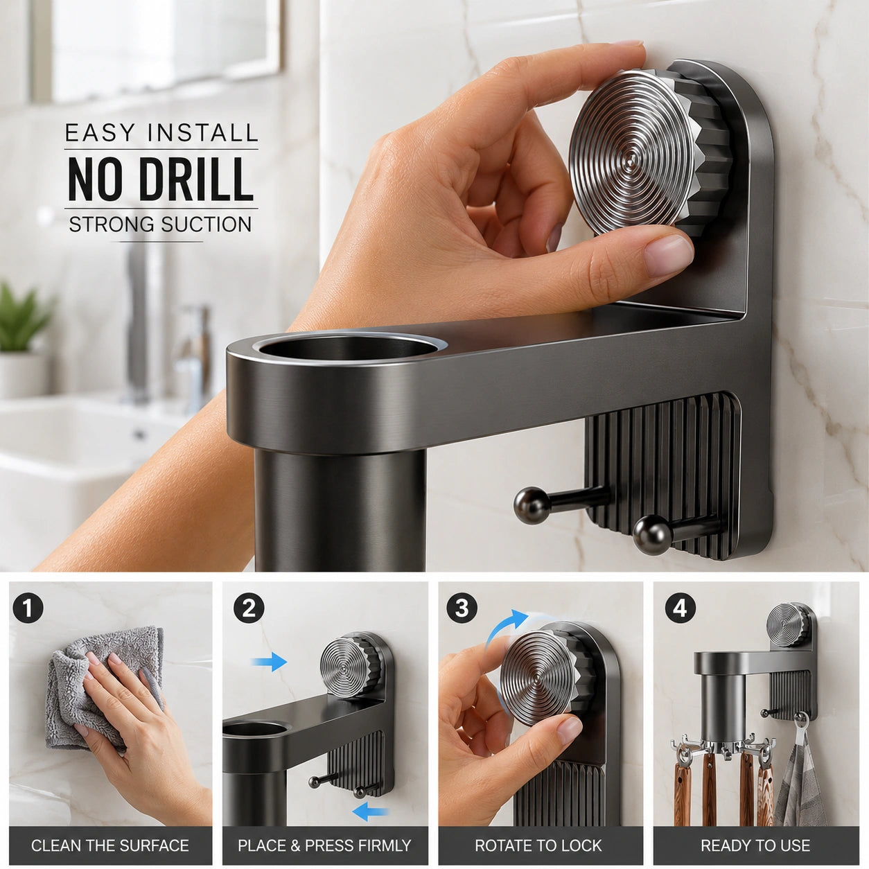Revolving Suction Cup Storage Rack