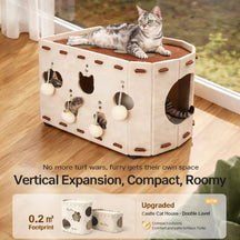 All-in-One Cat Playhouse with Scratch Lounge Bed