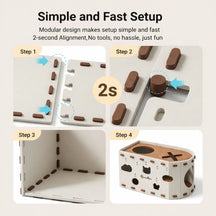 All-in-One Cat Playhouse with Scratch Lounge Bed