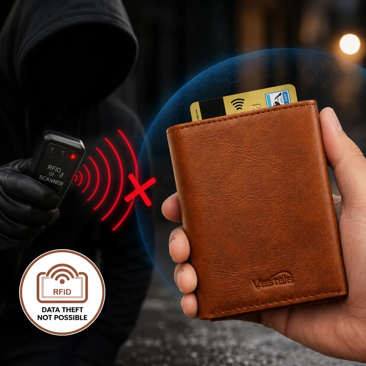 RFID Protection Slim Wallet–Safe Cards, Less Bulk