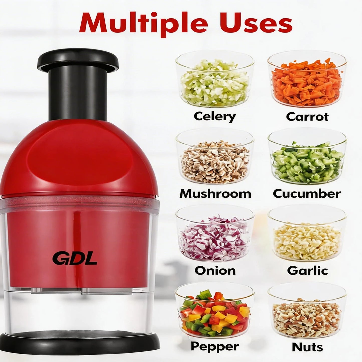 One-Press Instant Chop Multipurpose Vegetable & Fruit Chopper