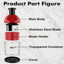 One-Press Instant Chop Multipurpose Vegetable & Fruit Chopper