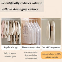 Space Saving Hanging Vacuum Clothes Organizer Storage Bag